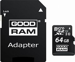 Карта пам'яті GOODRAM MicroSDXC  64GB UHS-I Class 10 SanDisk Ultra A1 R140MB/s + SD-adapter (SDSQUAB-064G-GN6MA)