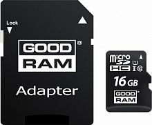 Карта пам'яті GOODRAM MicroSDHC 16GB UHS-I Class 10 + SD-adapter (M1AA-0160R12)