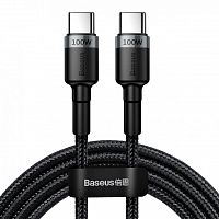 Кабель BASEUS Cafule PD2.0 100W Type-C For Type-C cable (20V 5A) 2m Gray+Black (CATKLF-ALG1)