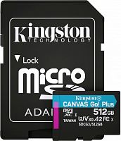 Карта пам'яті KINGSTON MicroSDXC 512GB UHS-I/U3 Class 10 Canvas Go! Plus R170/W90MB/s+ SD-адаптер (SDCG3/512GB)