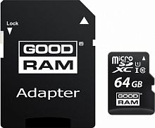 Карта пам'яті GOODRAM MicroSDXC  64GB UHS-I Class 10 SanDisk Ultra A1 R140MB/s + SD-adapter (SDSQUAB-064G-GN6MA) каталог товаров