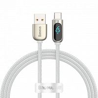 Кабель BASEUS Display Fast Charging Data Cable USB to Type-C 5A 1m White каталог товаров