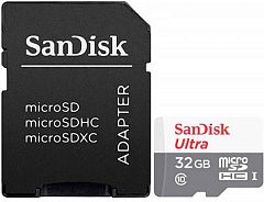 Карта пам'яті SANDISK MicroSDXC 32GB UHS-I Class 10 Ultra R100/W10MB/s + SD-адаптер (SDSQUNR-032G-GN3MA)
