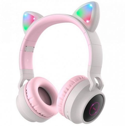 Купить Навушники HOCO W27 CAT EAR Wireless headphones Pink&Grey в магазине vsesvit.shop